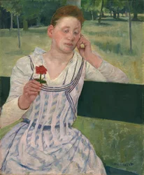 Frau mit einer roten Zinnie, 1891